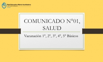 COMUNICADO N°1 SALUD.- Vacunación 1°,2°,3°,4°, 5° Básicos