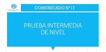 COMUNICADO N°17; PRUEBA INTERMEDIA DE NIVEL