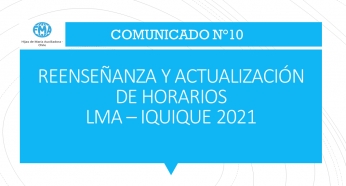 COMUNICADO N°10 - 2021; REENSEÑANZA Y ACTUALIZACIÓN DE HORARIOS.